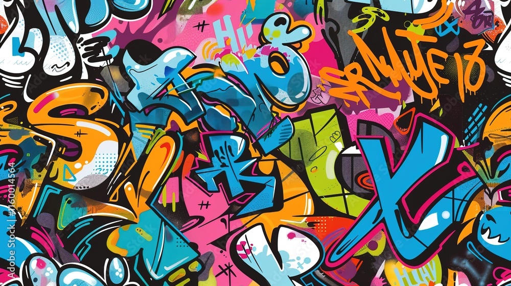 Obraz premium Urban Graffiti pattern wallpaper
