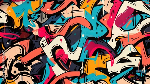 Wallpaper Mural Urban graffiti pattern wallpaper Torontodigital.ca