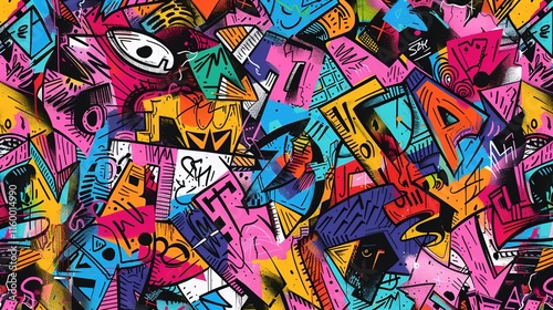 Wallpaper Mural Urban graffiti pattern wallpaper Torontodigital.ca