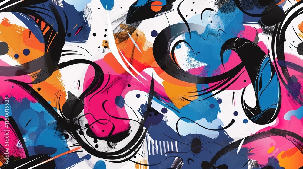 Obraz premium Urban graffiti pattern wallpaper