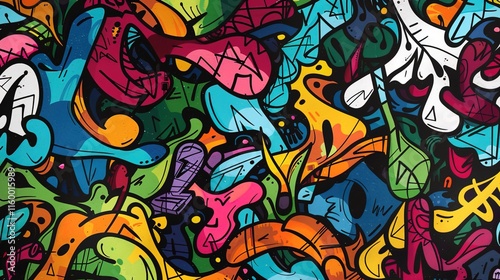 Wallpaper Mural Urban graffiti pattern wallpaper Torontodigital.ca