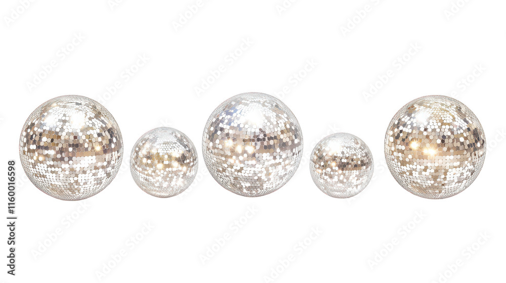 Shimmering Disco Balls in Varying Sizes Shimmering Disco Balls in Varying Sizes