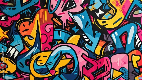 Wallpaper Mural Urban Graffiti pattern wallpaper Torontodigital.ca