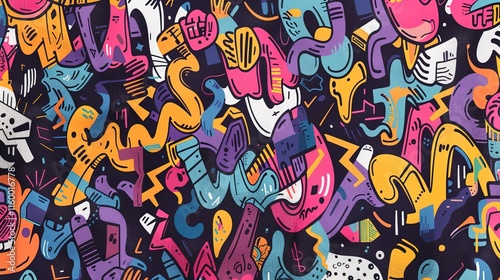 Wallpaper Mural Urban Graffiti pattern wallpaper Torontodigital.ca