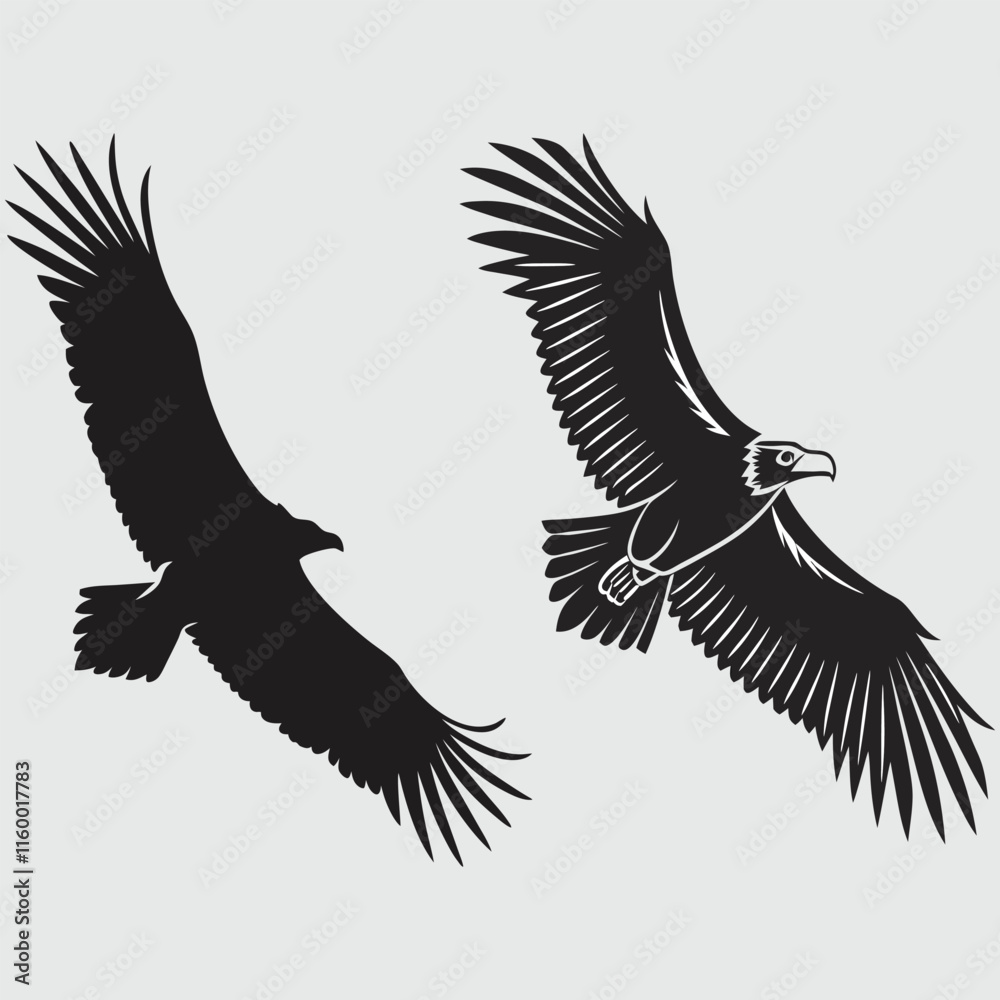 Fototapeta premium vulture silhouette vector design art and illustration