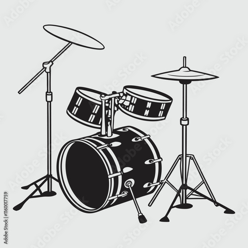 drum silhouette vector design art and illustration