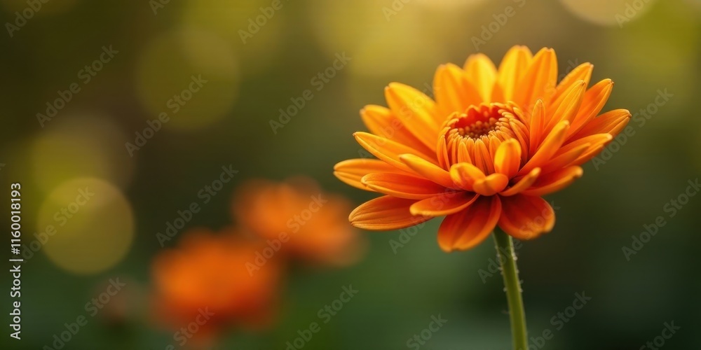 A vibrant orange flower blossoms in soft sunlight, petals unfurling with gentle grace, showcasing nature's delicate beauty and the warmth of a summer day. A vibrant orange flower blossoms in soft sunlight, petals unfurling with gentle grace, showcasing nature's delicate beauty and the warmth of a summer day.