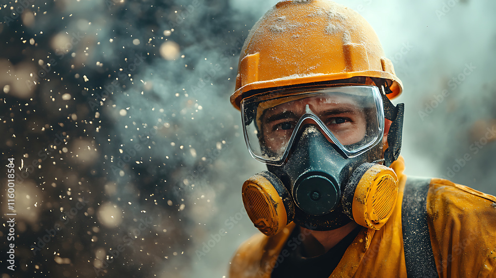 person in mask with gas mask person in mask with gas mask