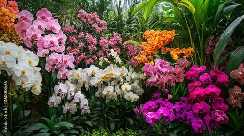Wallpaper Mural Diverse Array of Blooming Flowers in a Garden: A Botanical Wonderland with Natural Background Essence Torontodigital.ca