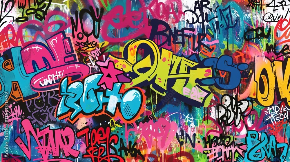 Obraz premium Urban Graffiti pattern wallpaper
