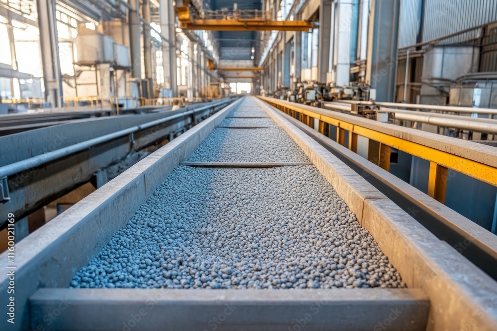 Industrial Conveyor Belt System with Aggregates Industrial Conveyor Belt System with Aggregates