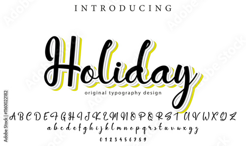 Holiday Font Stylish brush painted an uppercase vector letters, alphabet, typeface