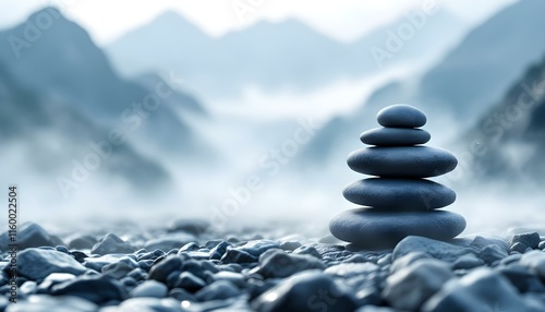 zen, stones, stacked, mist, light, rocky, surface, mountains, misty, towering, background, serene, tranquil, harmony, nature, balance, peaceful, meditative, elegant, scenic, outdoors, natural, calm, photo