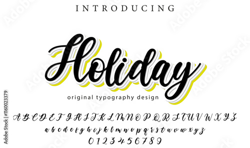 Holiday Font Stylish brush painted an uppercase vector letters, alphabet, typeface