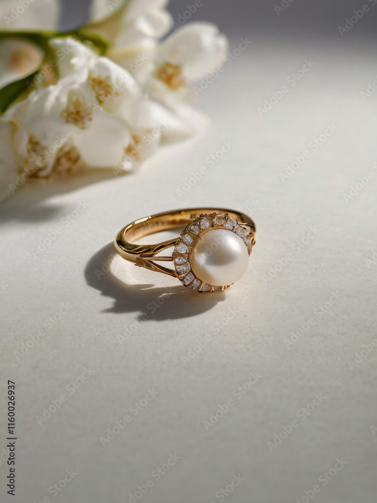 This ring is a symbol of elegance with its white pearl. This ring is a symbol of elegance with its white pearl.