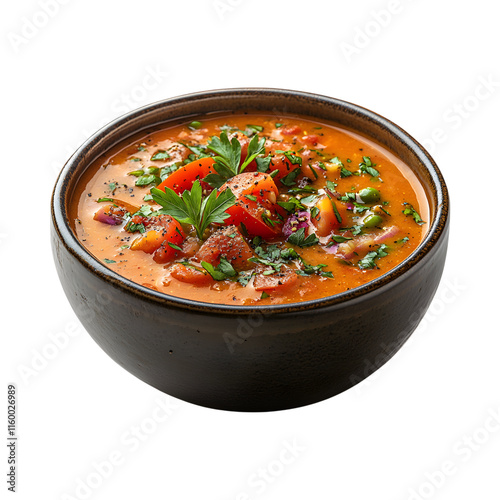 Delicious Smoky Tomato Soup  Isolated On Transparent Background 
