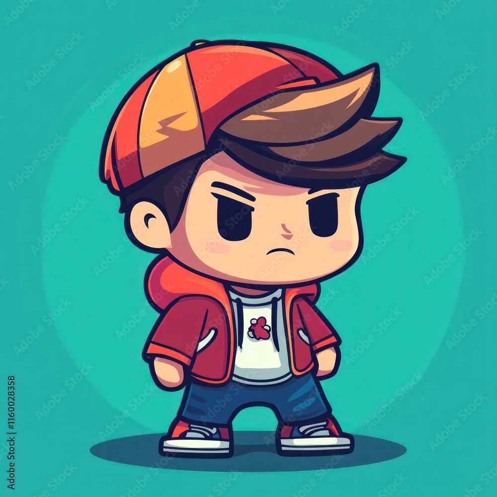 Grumpy Gamer Kid Cartoon Illustration Grumpy Gamer Kid Cartoon Illustration