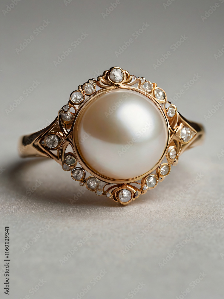 The white pearl adds a touch of romance to the wedding band The white pearl adds a touch of romance to the wedding band