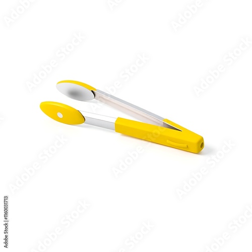 Yellow kitchen tongs a cooking utensil for food