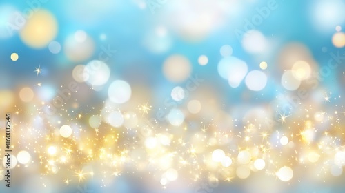 Gold Glitter Particles Flow with Shallow Depth of Field Underwater, Creating a Holiday Magic Shimmering Luxury Background with Festive Sparkles and Lights
