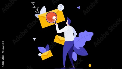 Man received Spam Message Animated Icon