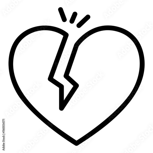 broken heart Line Icon