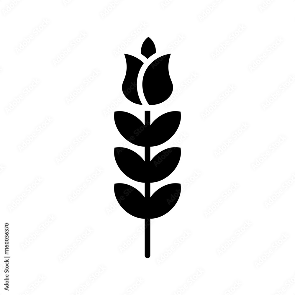 Tulips icon set on white background Tulips icon set on white background