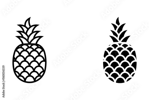 Pineapple natural food icon. Freshness sweet art vector design.