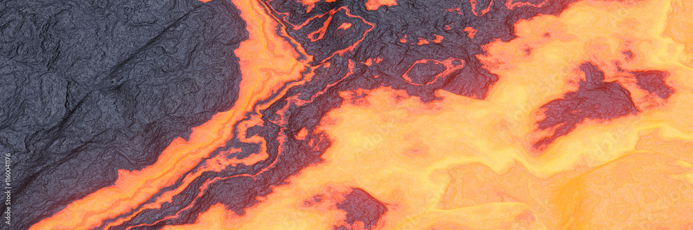 Fotografie Abstract volcanic lava background. Molten rock.