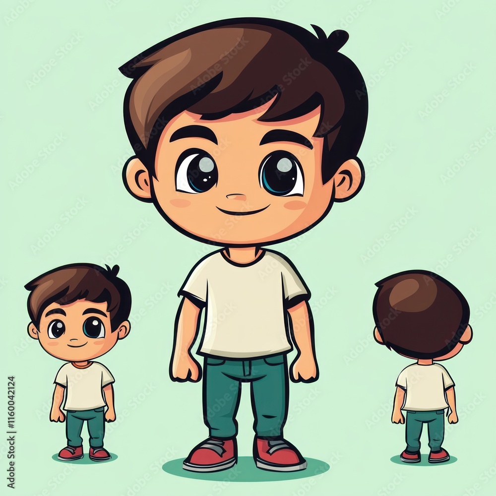 Adorable Cartoon Boy: A Delightful Illustration of a Young Child Adorable Cartoon Boy: A Delightful Illustration of a Young Child