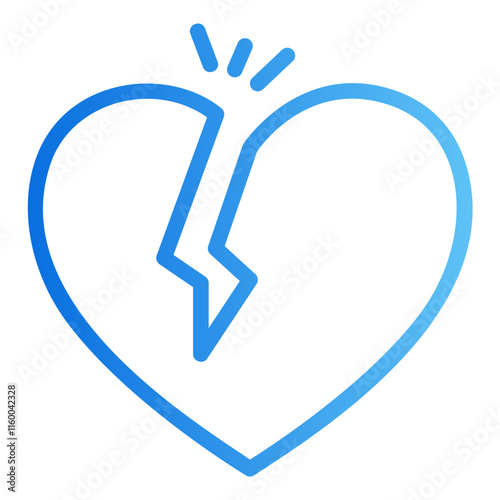 broken heart Gradient icon