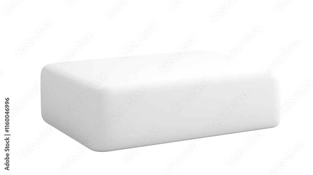 A simple white soap bar, commonly used for personal hygiene and cleaning purposes. A simple white soap bar, commonly used for personal hygiene and cleaning purposes.