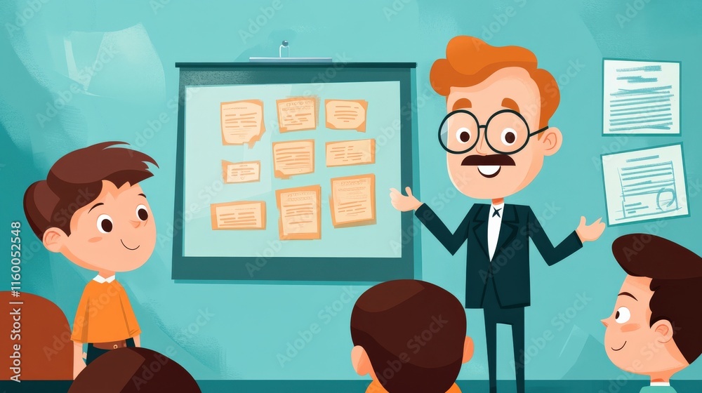 Engaging Classroom Scene with a Teacher Presenting and Students Participating in a Creative Learning Environment Engaging Classroom Scene with a Teacher Presenting and Students Participating in a Creative Learning Environment