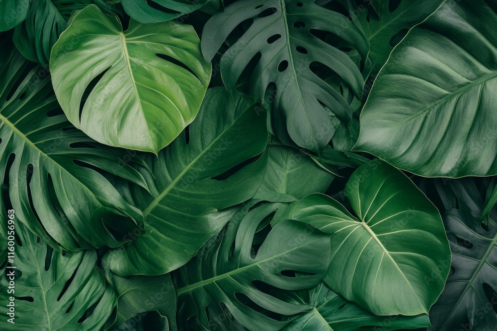 Stunning Tropical Leaf Pattern: A Lush, Vibrant Background Stunning Tropical Leaf Pattern: A Lush, Vibrant Background