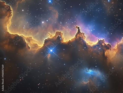 Celestial Nebula Cosmic Cloudscape Starry Expanse photo