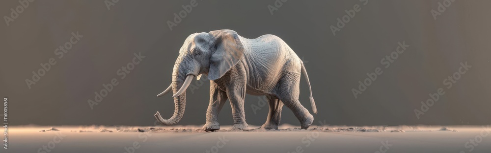 Fototapeta premium Harmony between Human and Elephant. Interconnectedness of Nature