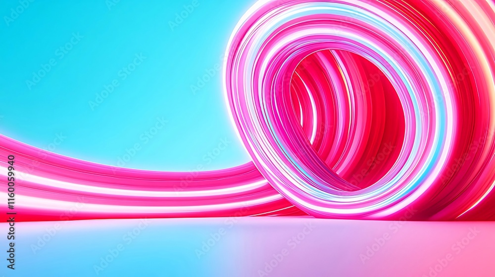 Abstract pink and blue neon light swirl tunnel. Abstract pink and blue neon light swirl tunnel.