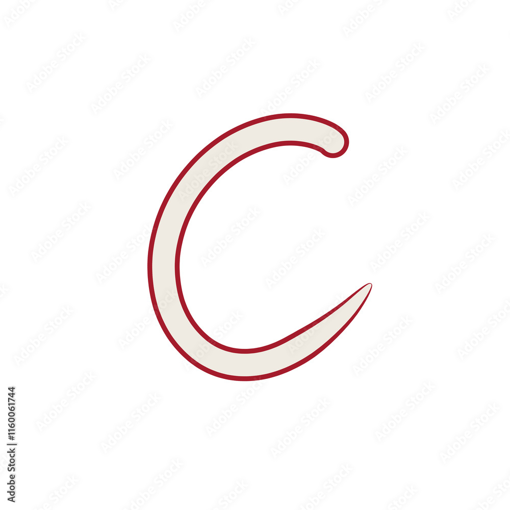 letter C. white font with red outline. suitable for writing children themes. Logo design letter C. white font with red outline. suitable for writing children themes. Logo design