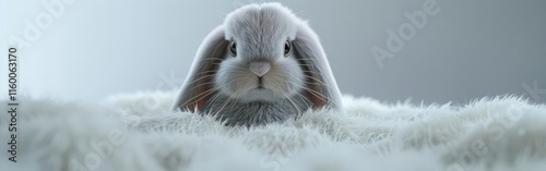 Serene Rabbit Portrait. Soft and peaceful moment captured photo