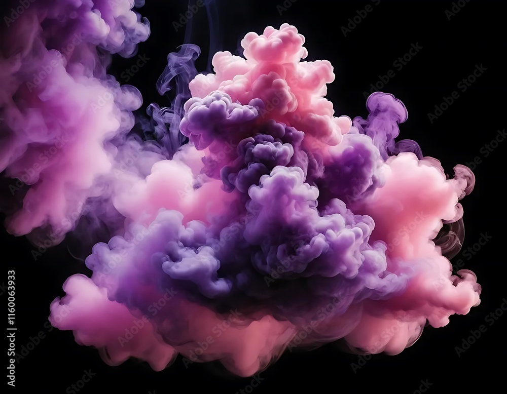 Fototapeta premium Abstract Pink and Purple Ink Cloud Formation