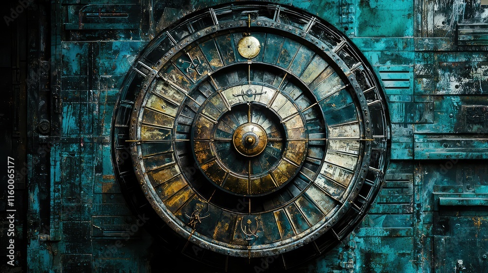 Intricate Steampunk Clock with Detailed Gears and Silver Accents Intricate Steampunk Clock with Detailed Gears and Silver Accents