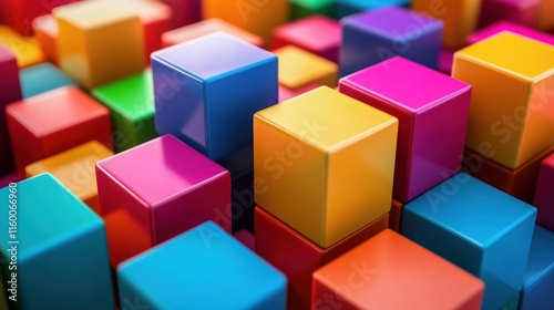 Vibrant Colorful Cubes Abstract Background