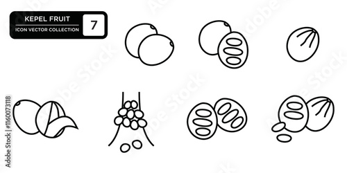 Kepel fruit icon collection, editable and resizable vector icon templates. photo