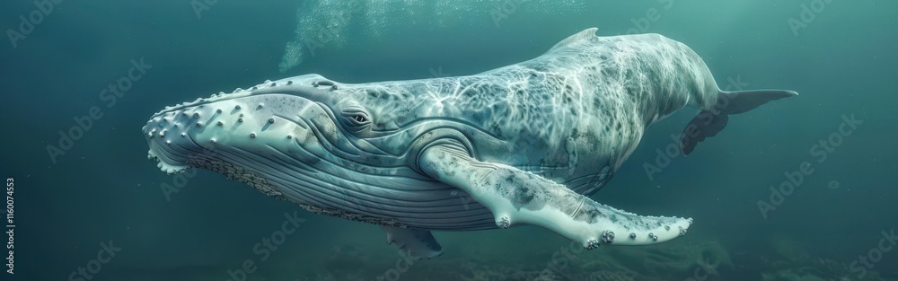 Naklejka premium Serene Underwater Kingdom. Marine life exploration concept