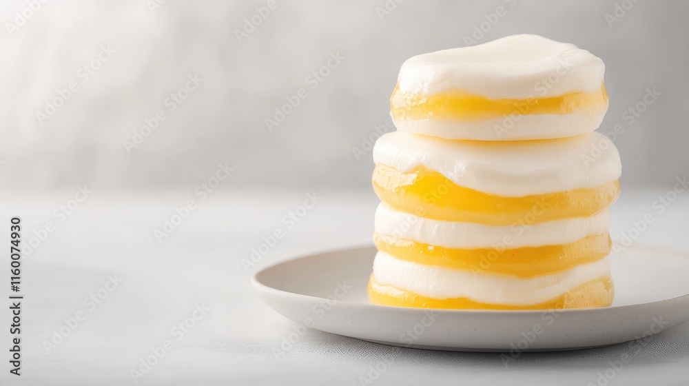 Creamy Yellow Dessert Stacked with Smooth Topping and Fresh Flavor Creamy Yellow Dessert Stacked with Smooth Topping and Fresh Flavor