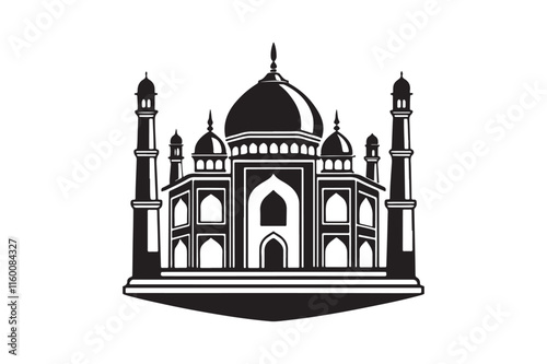 Mosque silhouette vector illustration, Mosque silhouette Design