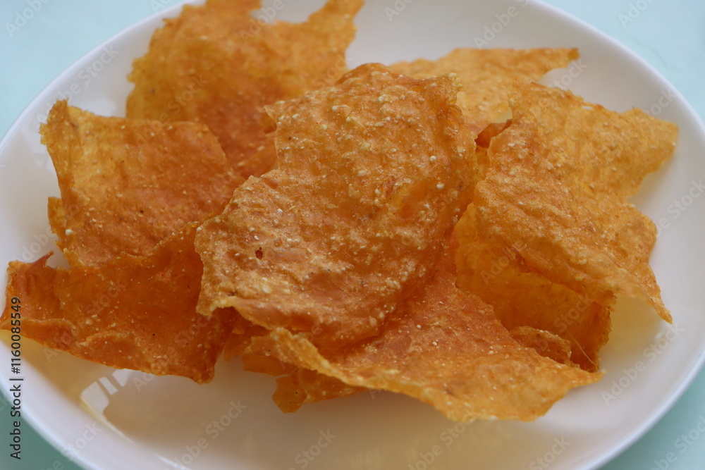 Aloo Papad, Papad made with mash potatoes, Indian traditional food Aloo Papad, Papad made with mash potatoes, Indian traditional food