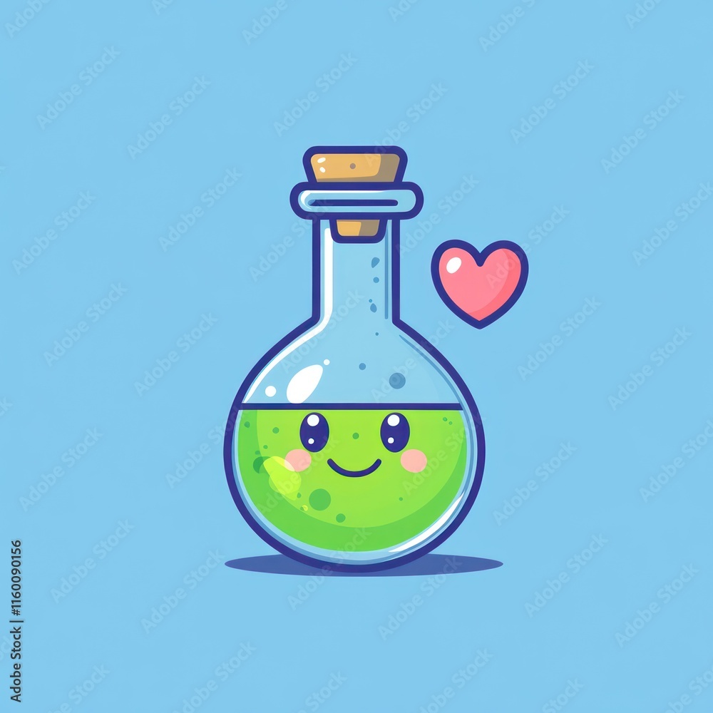 Cute cartoon potion bottle with a heart. (1) Cute cartoon potion bottle with a heart. (1)