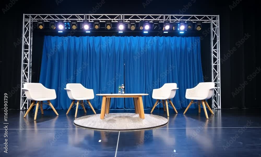 Stage Setup for a Talk Show or Panel Discussion