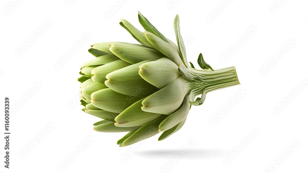 Obraz premium Falling Artichoke isolated on a white background